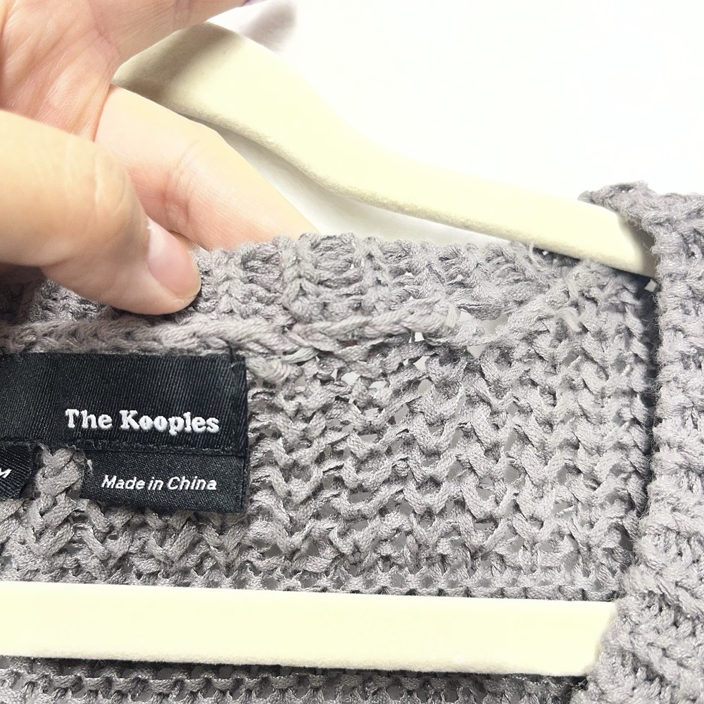 The Kooples Open‎ Knit Sweater Womens Medium Gray - Picture 3 of 13